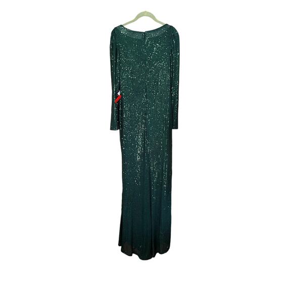 Mac Duggal Size 6 NWT Sequin Wrap Evening Gown Style 26395 Emerald Green NEW - Picture 6 of 9